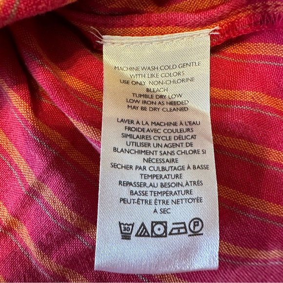 Free People Christopher Linen Oversized Button Front Shirt in Red, Size Large - Picture 6 of 9